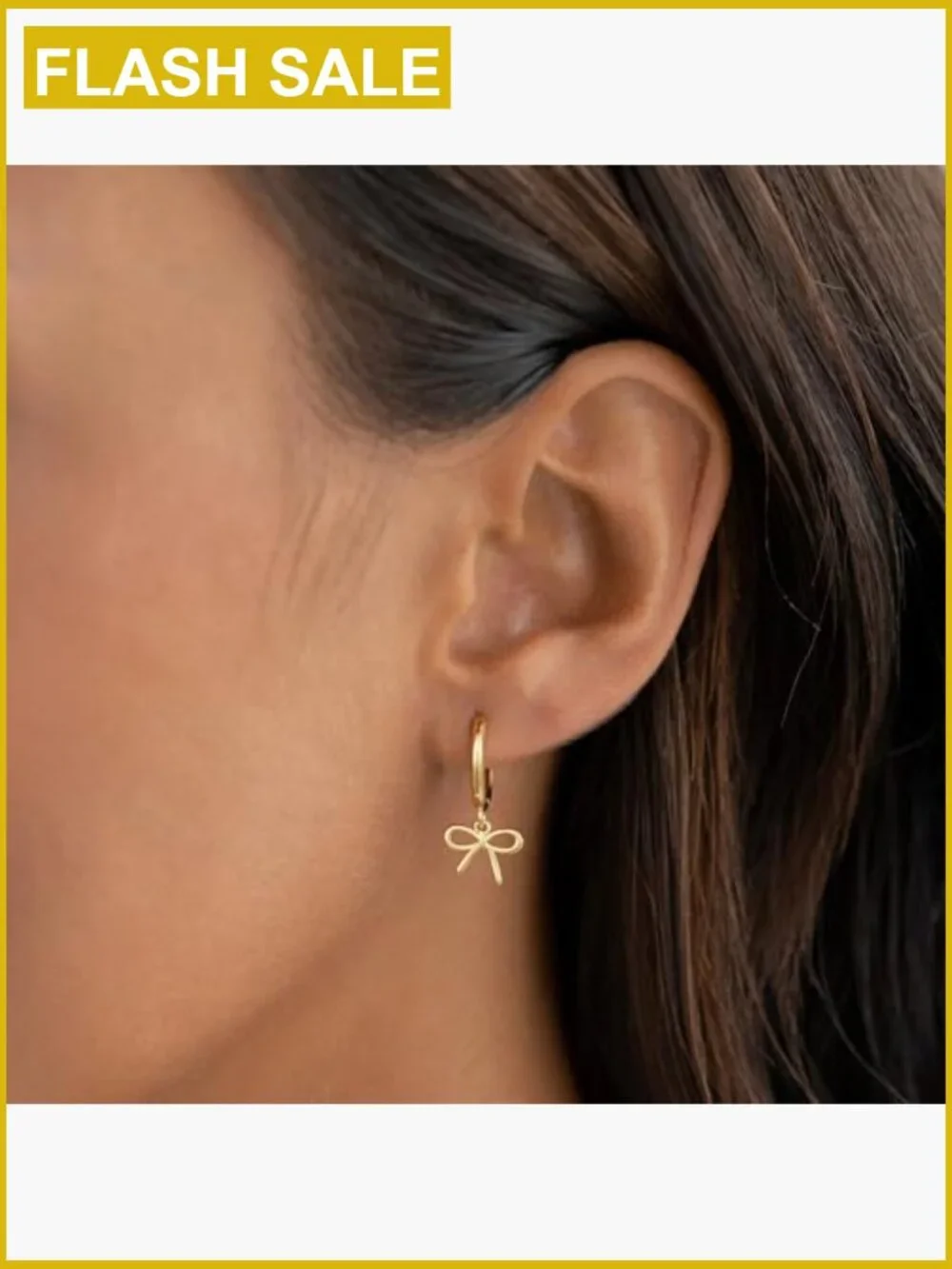 Gold Bow Earrings for Girls Women - Cute Pearl CZ Huggie Hoop Stud